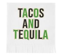 Santa Barbara Design Studio Paquete de 20 servilletas de papel con flecos, servilletas de cóctel para fiesta, 5 x 5 pulgadas, tacos y tequila
