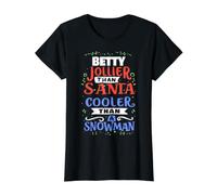 Santa Betty Navidad Diciendo Divertido Nombre Betty Camiseta gráfica económica, Mujer, Negro, XS