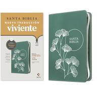Santa Biblia/ Holy Bible: Nueva Traduccion Viviente, Verde, Sentipiel, Biblia de referencia en la columna central, de zíper con Filament, Letra Roja/ ... Enabled, LeatherLike, Green, Red Letter
