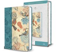Santa Biblia: RVR 1960 (Edición cantos pintados); Letra gigante, símil azul con Pájaros / Giant Print Handy Size Leathersoft Light Blue