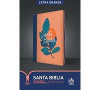 Santa Biblia RVR60, Edicion ziper con referencias, letra gra: Reina Valera 1960, Coral / Azul, SentiPiel, Edicion Ziper con Referencias, Letra Grande