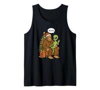 Santa Bigfoot Alien UFO Paranormal Navidad Camiseta sin Mangas