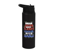 Santa Brian Christmas Saying Funny Brian Nombre Stainless Steel Insulated Water Bottle