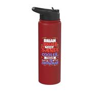 Santa Brian Christmas Saying Funny Brian Nombre Stainless Steel Insulated Water Bottle