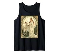 Santa Brígida de Irlanda con Vaca Blanca Camiseta sin Mangas