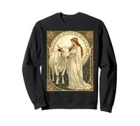 Santa Brígida de Irlanda con Vaca Blanca Sudadera