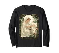 Santa brígida patrona Santa todaclasede Irlanda con Vaca Blanca Manga Larga