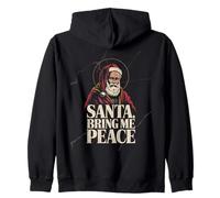 Santa Bring Me Peace Oscuro Navidad Religioso Cristiano Sudadera con Capucha