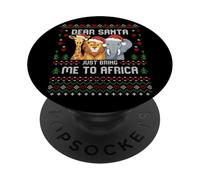 Santa Bring Me To Africa Christmas Safari Suéter Feo de Navidad PopSockets PopGrip Adhesivo