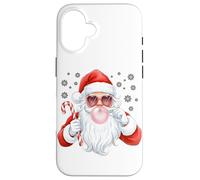 Santa Bubble Gum Pink Heart Gafas de Sol Navidad Carcasa para iPhone 16