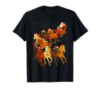 Santa Caballos Año del Caballo Año Nuevo Chino NYE Camiseta
