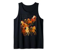 Santa Caballos Año del Caballo Año Nuevo Chino NYE Camiseta sin Mangas