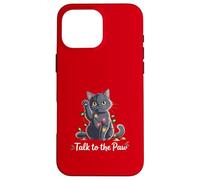 Santa Cat Talk To The Paw Funny Christmas Cool Cat Lover Carcasa para iPhone 16 Pro MAX