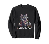Santa Cat Talk To The Paw Funny Christmas Cool Cat Lover Sudadera