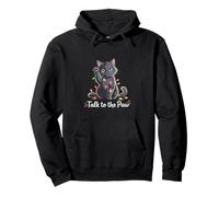 Santa Cat Talk To The Paw Funny Christmas Cool Cat Lover Sudadera con Capucha