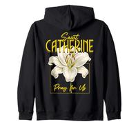 Santa Catalina de Siena Lirio Pureza Santos Católicos Sudadera con Capucha
