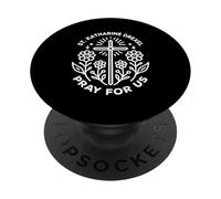 Santa Catalina Drexel Católica Reza por Nosotros Cruz PopSockets PopGrip Adhesivo
