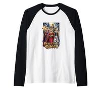 Santa Católica Orar como Una Reina Mujeres Religiosas Camiseta Manga Raglan