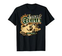 Santa Cecilia de Roma Patrón de la Música Guitarra Católica Camiseta gráfica económica