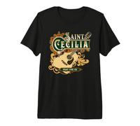 Santa Cecilia de Roma Patrón de la Música Guitarra Católica Camiseta Premium