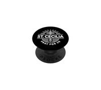Santa Cecilia Patrona De Los Músicos Reza por Nosotros PopSockets PopGrip Adhesivo