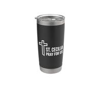Santa Cecilia ruega por nosotros Patrona de la música católica Vaso térmico de acero inoxidable de doble pared