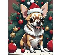 Santa Chihuahua Merry Christmas notebook | 110 page, rules, 9,25"x7.5": Happy Xmas Gift Notepad Dog Lover