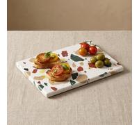 Santa Clara | Bandeja de Terrazo Decorado Toscana 20x13cm, Fuente de Servir Comida Rectangular para Aperitivos, Tapas y Postres, Bandeja Presentación para Hogar y Cocina