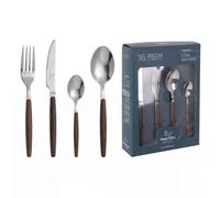SANTA CLARA | Cubertería Completa 16 Piezas de Acero Inoxidable Pulido Espejo, Juego de Cubiertos con Cuchillo, Tenedor, Cuchara y Cucharilla de Postre, Servicio para 4 Personas, Modelo Cíes