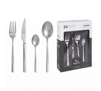 SANTA CLARA | Cubertería Completa 24 Piezas de Acero Inoxidable Brillo, Juego de Cubiertos con Cuchillo, Tenedor, Cuchara y Cucharilla de Postre, Servicio para 6 Personas, Modelo Tambre