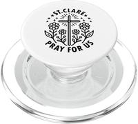 Santa Clara de Asís ruega por Nosotros Cruz Floral católica PopSockets PopGrip para MagSafe