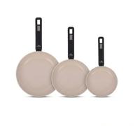 SANTA CLARA | Juego de Sartenes Nordkitch Pack 3 (20, 24 y 28 cm) aluminio forjado 3,2 mm con mango soft touch, sartenes antiadherentes doble capa full induction, aptas para inducción, gas y vitro