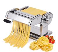 SANTA CLARA | Máquina para Hacer Pasta Manual de Acero Inoxidable, Laminadora con Manivela y Rodillos Ajustables, Pasta Maker para Espaguetis y Tallarines, Accesorio de Cocina para Pasta Fresca Casera