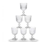 SANTA CLARA | Set 6 Copas de Agua Cristal 350cc Modelos Odiel y Orbel, Copas Tipo Vaso para Agua y Vino de Vidrio con Relieve en Varios Colores, Aptas Lavavajillas y Microondas Morado Orbel
