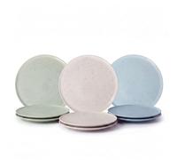 SANTA CLARA | Set de 6 Platos para Pizza 30 cm Venetto Surtido, Platos Llanos Redondos de Cerámica Stoneware con Acabado Moteado, Vajilla para Mesa y Cocina, Apto Microondas y Lavavajillas