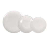 Santa Clara Vajilla Completa 12 Piezas de Porcelana, Incluye 4 Platos Llanos, 4 Platos Hondos y 4 Platos de Postre, Colección Castroverde