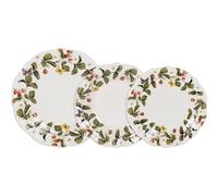 Santa Clara Vajilla Completa 12 Piezas de Vidrio Templado, Incluye 4 Platos Llanos, 4 Platos Hondos y 4 Platos de Postre, Colección Aranjuez