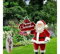 Santa Claus 2D con , Estaca de Jardín Acrílica Navideña - Letrero de Jardín " Navidad", No Necesita Energía, para Decoraciones Festivas al , Decoraciones Navideñas Exteriores, 2D