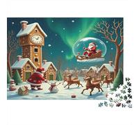 Santa Claus Adult Puzzle for Decompression Santa in Bubble Over Town Educational Game Challenge 1000 Piece 52x38cm 1000pcs