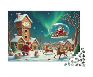Santa Claus Adult Puzzle for Decompression Santa in Bubble Over Town Educational Game Challenge 1000 Piece 52x38cm 1000pcs