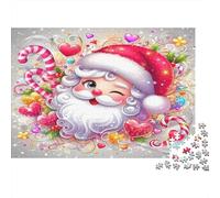 Santa Claus Adulto Puzzles 1000 Pieza Material Reciclable Cute Christmas Puzzles Tiempo de Juego Familiar Props Familia and Friends Cumpleañoss 70x50cm/1000pcs