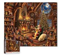 Santa Claus and Elves Jigsaw Puzzles for Adults 1000 Pieces Wooden Workshop Polar Bear Christmas Scene DIY Puzzle Family Games Wall Decor Gifts 19.7 x 27.6 pulgadas