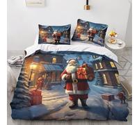 Santa Claus Bedding Funda Nordica Cama Microfibra Christmas Juego De Funda Edredon Y Funda De Almohada Varios Tamaños Edredón De Comforter Cover Double（200x200cm）