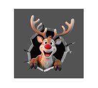 Santa Claus Breaking Through the Wall Decal, Christmas Door Stickers | Christmas Decorations for Door Home Room Party Store Restaurant School Dorm