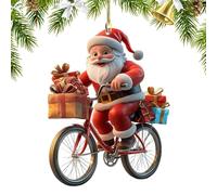 Santa Claus Christmas Tree Ornaments - 2D Acrylic Wallet Pendant,Festive Backpack Ornament - for Drivers Daily Commute Road Trips Long Drives Wallet Truck RVs SUVs Front Door Office Wreath