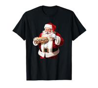 Santa Claus Comiendo un Filete de Queso de Filadelfia en Nochebuena Camiseta