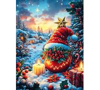 Santa Claus con regalos Under The Moon Puzzles 1000 Piezas DIY Creativo Personalizable Paisaje de cuento de hadas en caricatura Rompecabezas Familiar Para Toda La Familia Juguete Educativo Aliviar Est