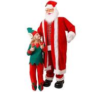 Santa Claus de 152 cm de altura para el padre de Navidad de 152 cm de altura para el padre de Papá Noel. Papá Noel gigante, cantando y bailando con 5 canciones diferentes. Pantalla de Papá Noel, talla única