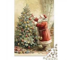 Santa Claus Decorating Christmas Tree Puzzle Imposible,desafío para Adultos Juego Educativo 1000 Piezas Obra De Arte De Juego De para Adultos Y Niños Mayores De 12 Años 52x38cm/1000pcs