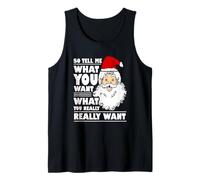 Santa Claus Dime Lo Que Quieres Divertido Navidad Camiseta sin Mangas